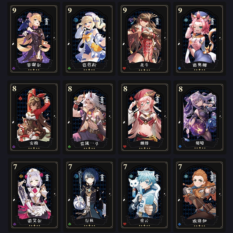 Genshin Impact Playing Card Genshin Impact Cards Genshin Etsy Israel