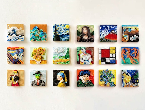 Instant Download 18 Pieces Kit Famous Paintings Perler Bead Patterns