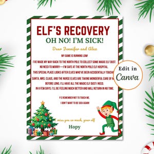 Carta de recuperación de elfo editable, carta mágica de tu elfo, recupera la magia en esta temporada navideña, descarga instantánea