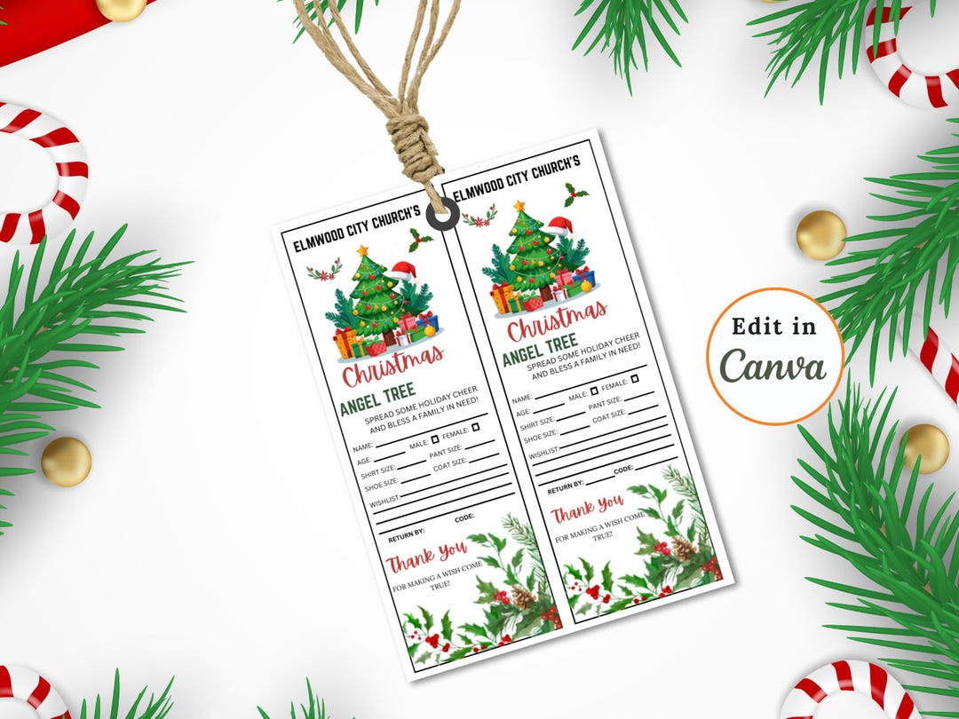 Editable CHRISTMAS Giving Tree Tag, Giving Tree FLYER, Angel Tree ...