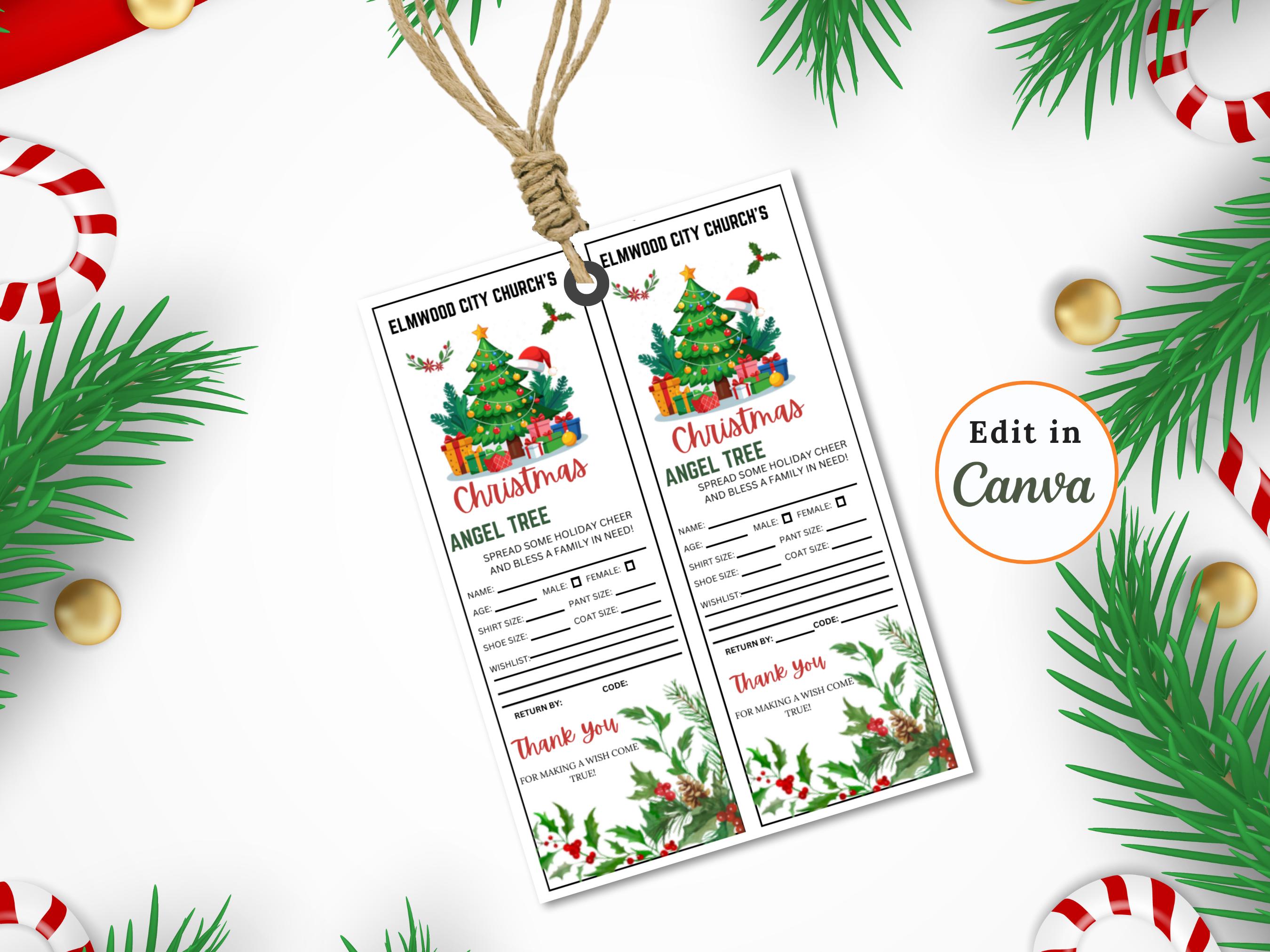 Editable CHRISTMAS Giving Tree Tag, Giving Tree FLYER, Angel Tree ...