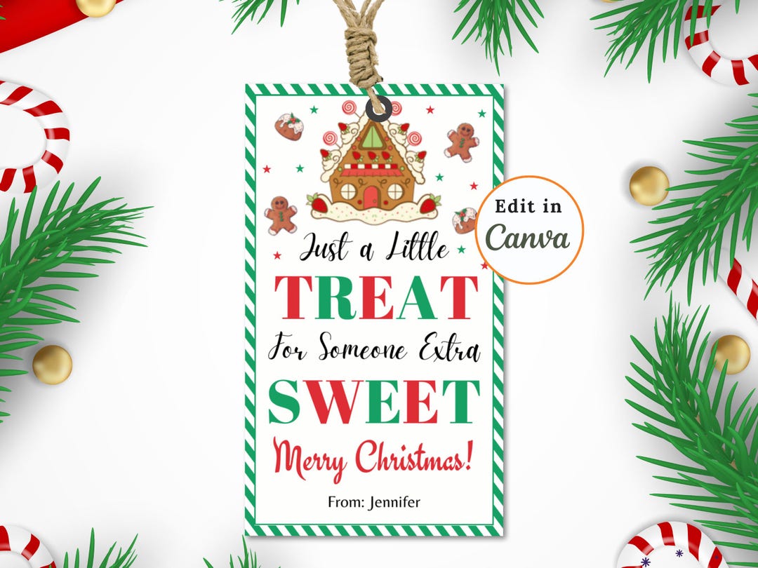 EDITABLE TREAT for Someone Extra SWEET Christmas Tag, Cookie Tag ...