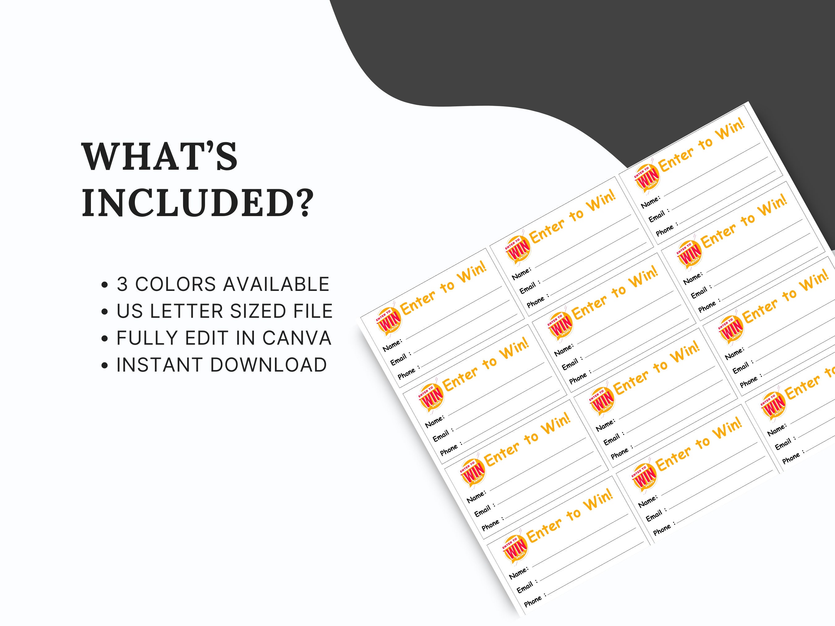 Fillable Raffle Square Template EDITABLE RAFFLE TICKET Template, Editable,raffle Template,custom Raffle ...
