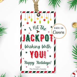 Carta HIT The JACKPOT modificabile, biglietti gratta e vinci per apprezzamento, festeggia tutto ciò che fai con divertimento ed entusiasmo, download immediato