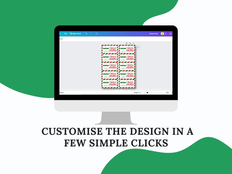 Editable Santa Gift Tags, PRINTABLE CHRISTMAS Labels, Custom Names