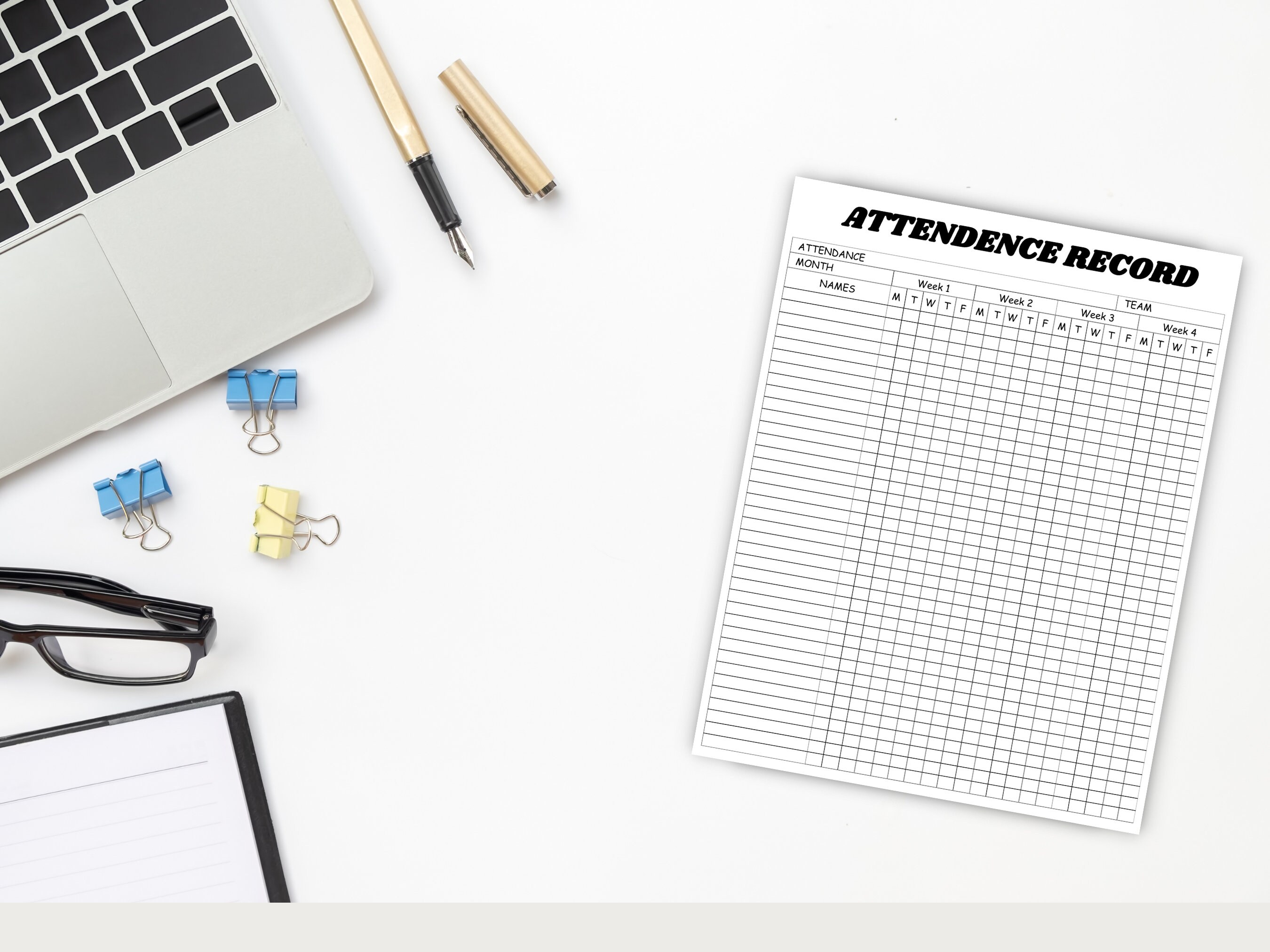 Editable ATTENDANCE RECORD TEMPLATE, Printable Attendance Tracker ...