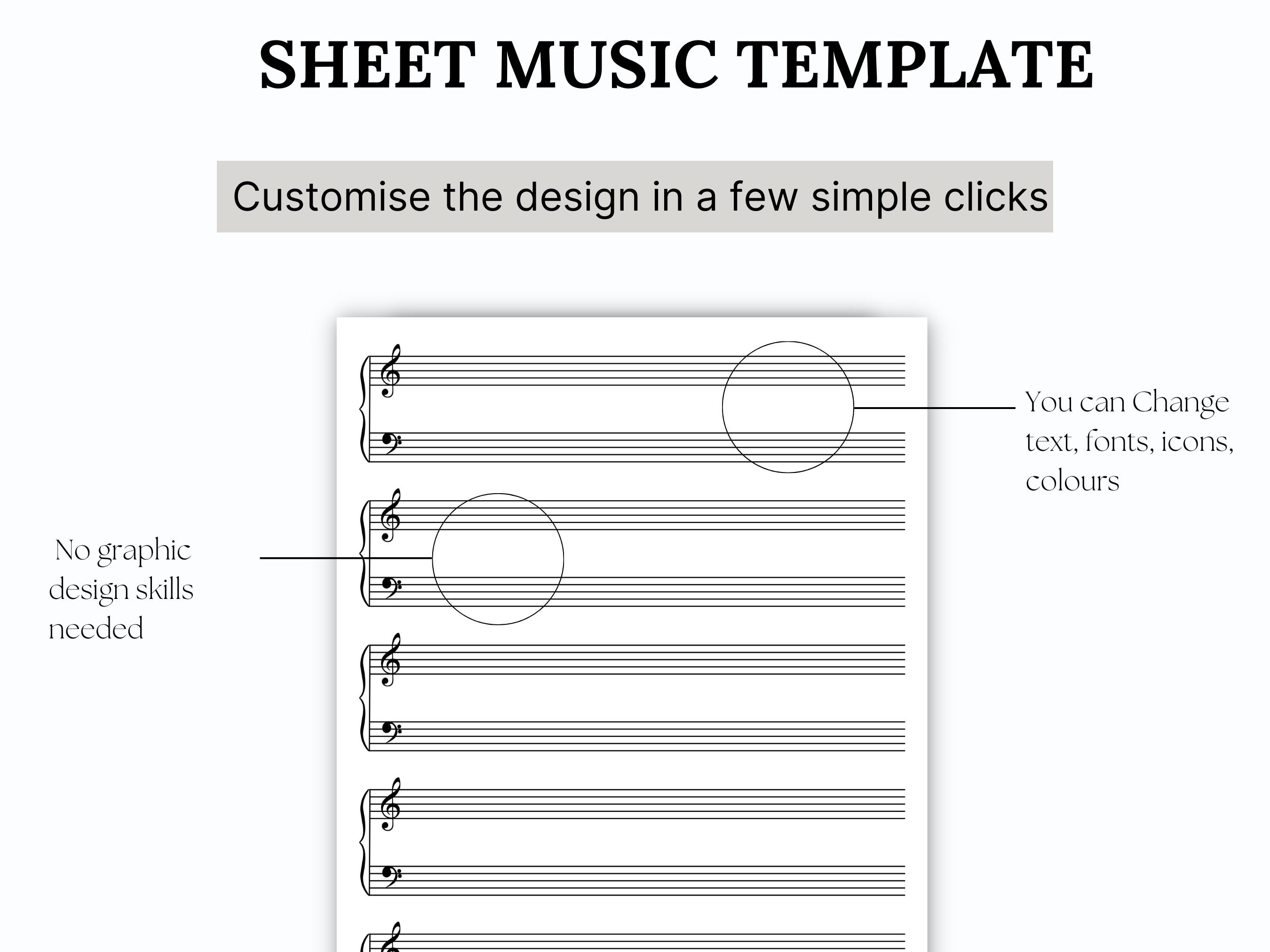 SHEET MUSIC TEMPLATE Blank Music Blank Piano Music Music Template SHEET MUSIC TEMPLATE Blank Music Blank Piano Music Music Template