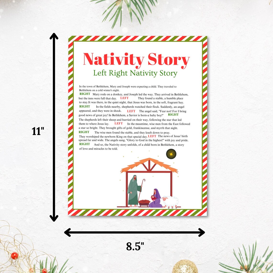Editable LEFT RIGHT NATIVITY Game, Engaging Bible Story Activity, for Christmas Fun and Learning ...