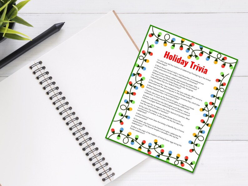 Editable HOLIDAY History Trivia, Fun Classroom & Family Game, Trivia
