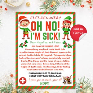 Carta de RECUPERAÇÃO DE ELFO editável, Carta mágica do seu ELFO, Download instantâneo, Traga a magia de volta nesta temporada de Natal