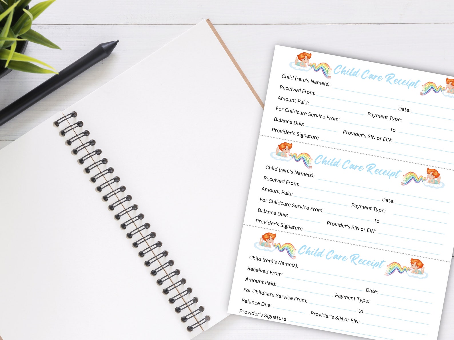 Editable CHILD CARE RECEIPTS, Daycare Receipts, Printable Receipts ...