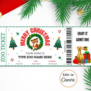 Editable Zoo TICKET Template, Surprise Kids with a Wild Life EVENT, for Fun at The Zoo & Petting Zoo, Instant Download