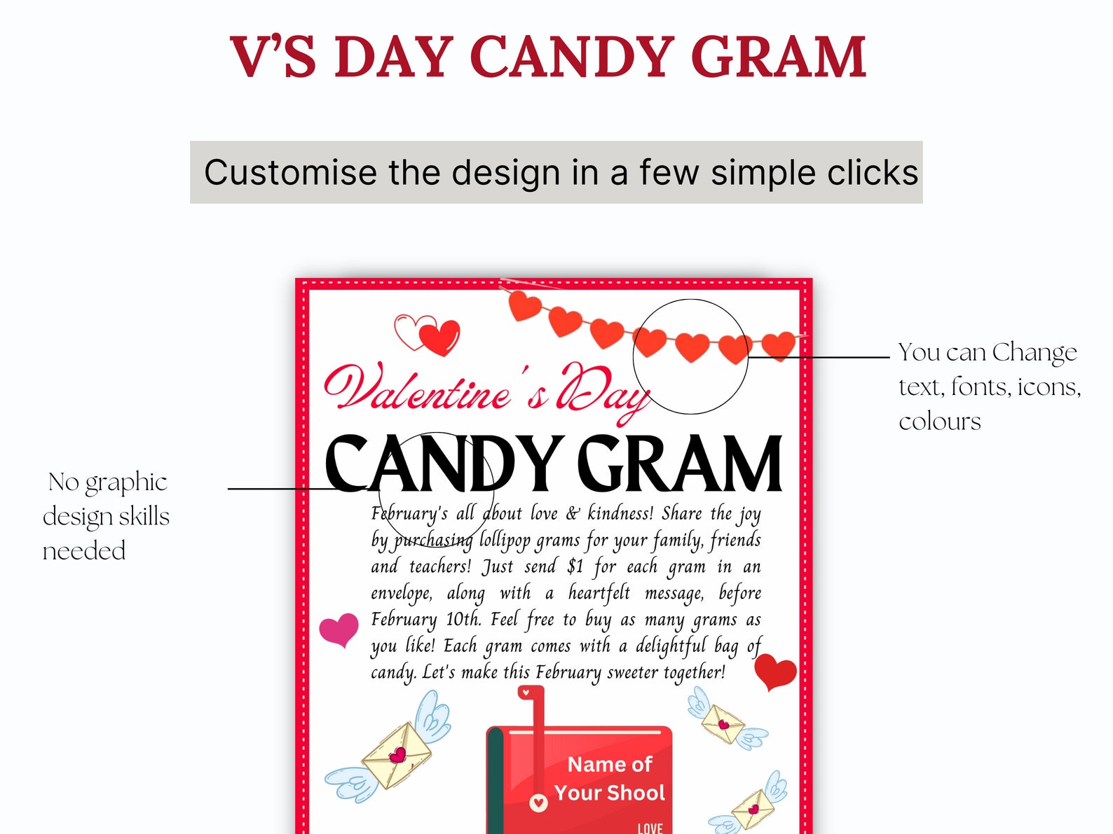 Editable Valentines Day Candy Gram Flyer, Candy Gram, Candy Gram Flyer Editable Valentines Day Candy Gram Flyer, Candy Gram, Candy Gram Flyer