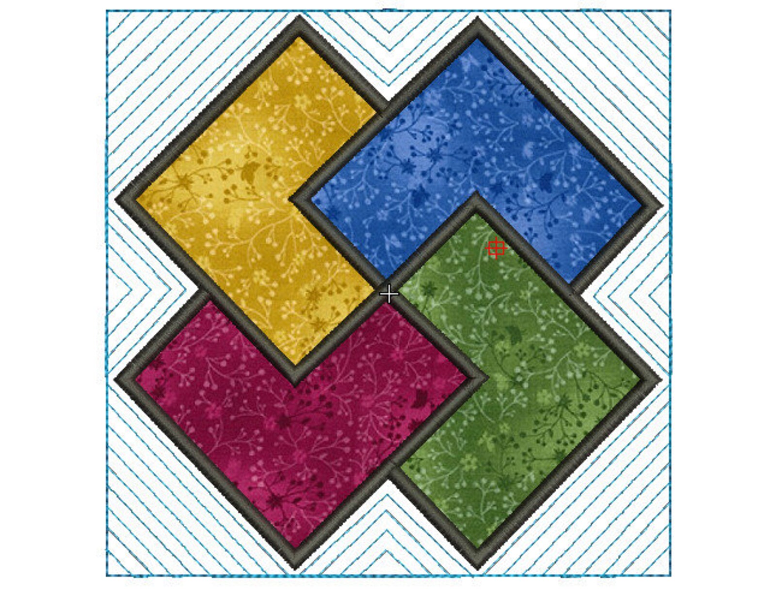 Quartet LINE Quilt Block in the Hoop Embroidery Designs Etsy UK