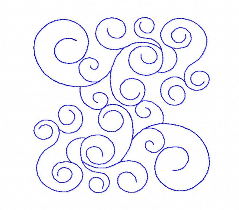 Swirls Pattern V2 Quilt Block Embroidery Designs Machine Etsy