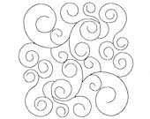 Swirls pattern Quilt Block Embroidery Designs, Machine Embroidery, Embroidery Patterns, Instant Download