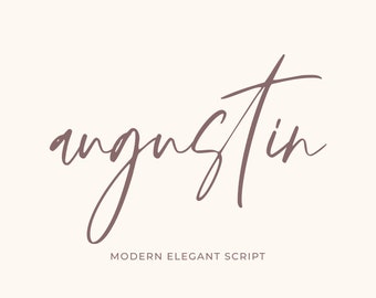 Augustin - Modern Signature Font, Procreate Font, Canva Font, Logo, Wedding, Signature, Elegant, Calligraphy, Cricut, Fonts Download, Script