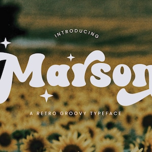 Marson - Groovy Retro Font, Hipster font, Modern Font, canva font, branding font, Modern font, procreate font, Cricut font, Display font