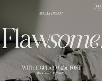 Flawsome - Regular italic serif font, font duo, Modern Font, canva font, procreate font, cricut font, logo font, branding font, elegant font
