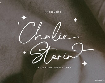 Chalie Storia - Beautiful Script Font, Script Font, Calligraphy Font, Modern Font, Wedding Font, Canva Font, Cricut Font, Procreate Font