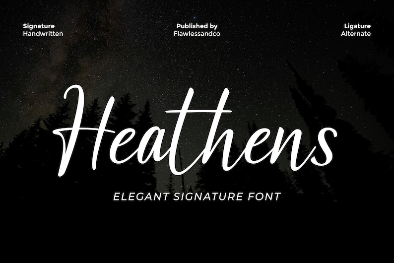 Heathen Script Heathens - Handwritten Font, Elegant Font, Luxury Font, Display Font ...