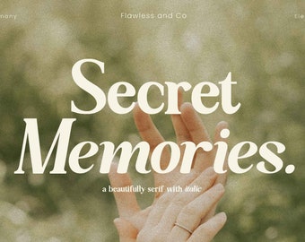 Secret Memories - Hipster Font, Modern Serif Font, SVG Font, canva font, OTF, vintage font, 80's Retro Font, procreate font, cricut font,