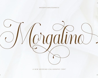 Morgalino - Script Wedding Font, Calligraphy Font, Wedding Font, Script Font, Invitation Font, Modern Font, Branding Font, Logo Font