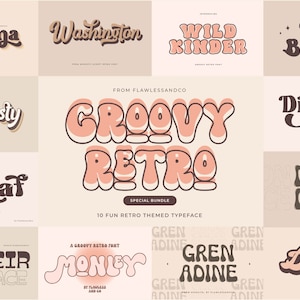 Groovy Retro Special Bundle - Groovy Font, Retro Font, Hipster Font, Modern Font, Logo Font, Canva Font, Procreate Font, Cricut Font,