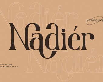 Nadier - クラシックレトロセリフフォント、レトロフォント、ヴィンテージフォント、グルーヴィーフォント、Procreateフォント、Canvaフォント、Cricutフォント、ロゴフォント、セリフフォント、