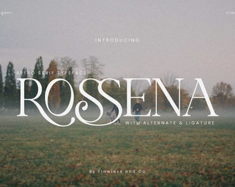 Rossena - Retro Serif Font with alternate and ligature, canva font, procreate font, cricut font, logo font, branding font, elegant font