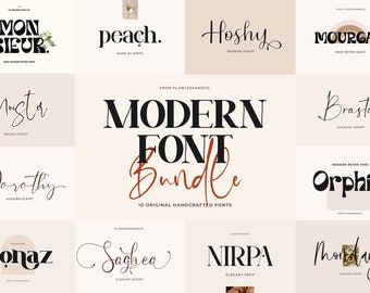Modern Font Bundle - Best Seller Font, Cricut Fonts, Procreate Fonts, Canva Fonts, Retro Font, Handwritten Fonts, Serif Font, Font Crafting