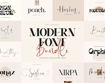 Modern Font Bundle - Best Seller Font, Cricut Fonts, Procreate Fonts, Canva Fonts, Retro Font, Handwritten Fonts, Serif Font, Font Crafting
