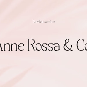 May include: A logo for a business called "Anne Rossa & Co.". The logo is in a minimalist style with a simple font and a stylized ampersand.