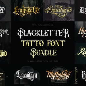 Blackletter Font Bundle - Blackletter Tatto Font, Blackletter Victorian Font, Metal font, Procreate font, Canva font, Branding font