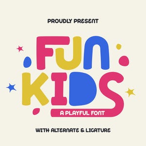 Funkids - polices ludiques, polices pour enfants, polices amusantes, polices modernes, polices Canva, polices typographiques, polices de caractères, polices élégantes, polices d'affichage, polices de marques