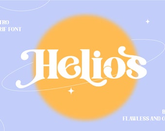 Helios - Modern Retro Font, Serif Font, Procreate Font, Sans Serif, Modern Boho font, Vintage Font, Classic Font, Canva Font, Cricut Font