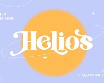 Helios - Modern Retro Font, Serif Font, Procreate Font, Sans Serif, Modern Boho font, Vintage Font, Classic Font, Canva Font, Cricut Font