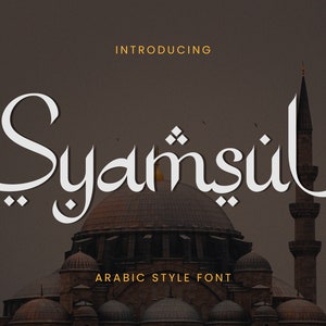 Syamsul - Ramadhan Arabic Font, Calligraphy font, Religion Font, Moslem Font, Canva font, Procreate font, Cricut font, Elegant Font,