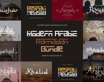 Modern Arabic Ramadan Style Bundle - Canva Font, Procreate Font, cricut font, logo font, title font, branding font, business font,