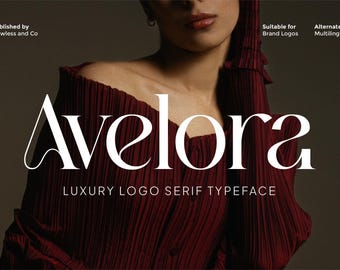 Avelora - Elegant Serif Font, Serif Font, Modern Font, Logo Font, Branding Font, Wedding Font, Beauty Font, Typography Font, Classy Font