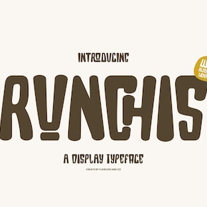 Runchis - Display Font, Branding Font, Logo Font, Typeface Font, Typography Font, Modern Font, Classy Font, Bold Font, Sans Serif Font