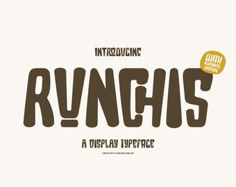 Runchis - Display Font, Branding Font, Logo Font, Typeface Font, Typography Font, Modern Font, Classy Font, Bold Font, Sans Serif Font