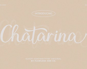 Chatarina - Script font, font procreate, Font canva, Retro Font, Vintage Font, Procreate Font, Canva Font, Cricut Font, Branding, Logo Font