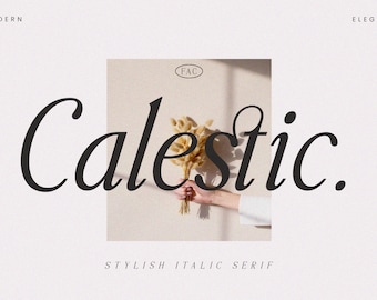 Calestic - Modern Serif Font, branding font, boho font, canva font, procreate font, cricut font, logo font, italic font,  business font