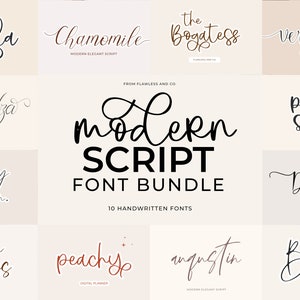 Modern Script Bundle - Cricut Fonts, Procreate Fonts, Canva Fonts, Branding Font, Handwritten Fonts, Farmhouse Fonts, Fonts for Crafting