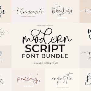 Pacote de scripts modernos - Fontes Cricut, Fontes Procreate, Fontes Canva, Fonte de marca, Fontes manuscritas, Fontes Farmhouse, Fontes para elaboração