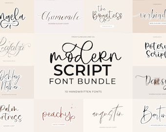 Pacote de scripts modernos - Fontes Cricut, Fontes Procreate, Fontes Canva, Fonte de marca, Fontes manuscritas, Fontes Farmhouse, Fontes para elaboração