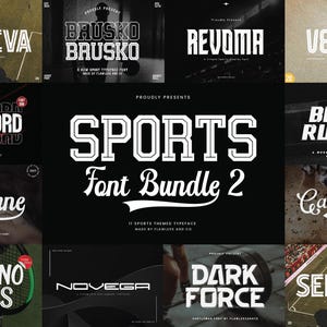 Sport Font Bundle - Baseball Font, Football Font, Futuristic Font, Display Font, Logo Font, Bold font, Branding font, Racing Font