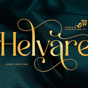 Helvare - 高級セリフフォント、モダンフォント、ロゴフォント、ブランディングフォント、エレガントフォント、ウェディングフォント、ビューティーフォント、ファッションフォント、マガジンフォント