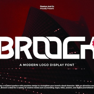 Broock - Modern Display Font, Sans Serif Font, Logo Font, Branding Font, Typeface Font, Bold Font, Classy Font, Style Font, Futuristic Font